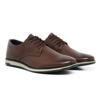 Sapato Social Casual Oxford Moderno Elegante com Cadarço Confortável Masculino