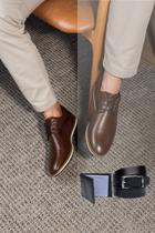 Sapato Social + CInto e Carteira Masculino Oxford Denver Confortável Sapato Masculino Social Brogue