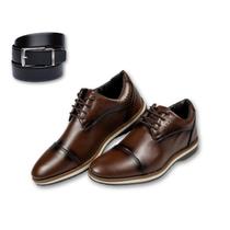 Sapato Social + Cinto Masculino Oxford Santiago Confortável Sapato Masculino Social Brogue