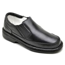 Sapato Social Comfort Couro Masculino Forro Couro Solado Costurado Palmilha GEL Ultra Confortável