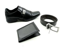 Sapato Social Confort West Line + Cinto + Carteira De Brinde Masculino Adulto - Ref 1814 Sapato Social Confort West Line + Cinto + Carteira De Brinde Masculino Adulto - Ref 1814