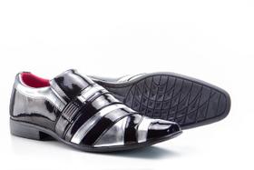 Sapato Social Confortável Masculino Amsterdã Preto e Prata Vogado Shoes Sapato Social Confortável Masculino Amsterdã Preto e Prata Vogado Shoes