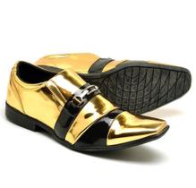 Sapato Social Confortável Masculino Lisboa Dourado e Preto Vogado Shoes Sapato Social Confortável Masculino Lisboa Dourado e Preto Vogado Shoes
