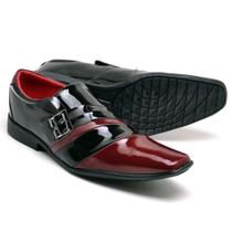 Sapato Social Confortável Masculino Valência Preto e Vinho Vogado Shoes