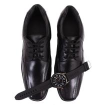 Sapato Social Couro Elegante Casual Conforto Preto Marrom + Relógio