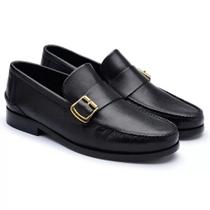 Sapato Social Couro Jacometti Masculino Fivela Forro Confort