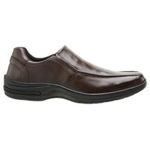 Sapato Social Couro Masculino Confort Confortável Estiloso Forma Redonda Larga Solado Antiderrapante
