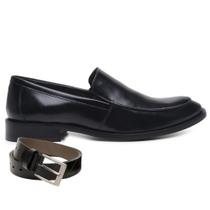 Sapato Social Couro Preto Wood + Cinto 45887