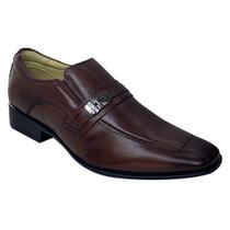 Sapato Social Couro Sandalo Vermont Fivela Masculino Marrom