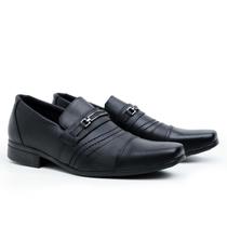 Sapato Social Couro Tradicional Confortável Preto Masculino