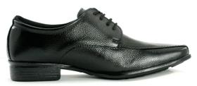 Sapato Social de Couro Masculino Preto Com Cadarço Casual Leve e Confortável
