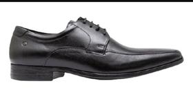 Sapato Social Democrata Masculino Preto Couro Cadarço 244101