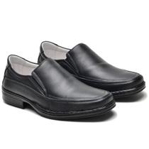 Sapato Social Elegante Fino Casual Confortável Couro Confort Palmilha Gel Tam: 44 Cor: Preto