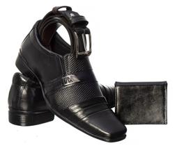 Sapato social em couro com cinto e carteira - Iden Shoes
