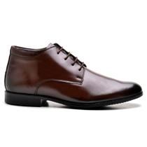 Sapato Social em Couro Masculino Cano Médio Liso Cadarço Elegante Confortável Sapato Social em Couro Masculino Cano Médio Liso Cadarço Elegante Confortável