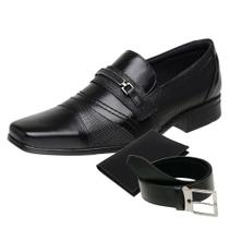 Sapato Social em Couro Masculino com Cinto e Carteira San Lorenzo 3021