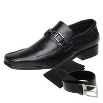Sapato Social em Couro Masculino com Cinto e Carteira San Lorenzo 3031