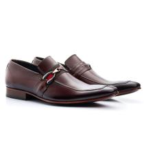 Sapato Social em Couro Yoyo Store com Elastico Detalhe em Metal e Bico Fino