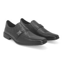 Sapato Social Esporte Fino Loafer Couro Masculino Solado Borracha Clássico Elegante Preto