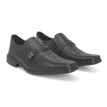 Sapato Social Esporte Fino Loafer Couro Masculino Solado Borracha Versátil Elegante Preto