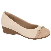 Sapato Social Feminino Anabela Creme Bege Modare 7014.293