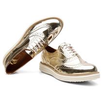 Sapato Social Feminino Oxford Confortável Casual Moderno