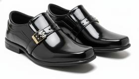 Sapato Social Infantil Masculino Preto Verniz Super Confortavel Preto