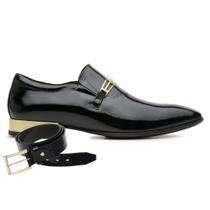 Sapato Social Jota Pe Preto Gold + Cinto 22801 Sapato Social Jota Pe Preto Gold + Cinto 22801