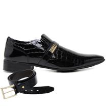 Sapato Social Jota Pe Preto Verniz Air Dixon + Cinto 90550 Sapato Social Jota Pe Preto Verniz Air Dixon + Cinto 90550