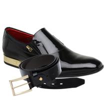 Sapato Social Jota Pe Verniz Preto 70900 + Cinto