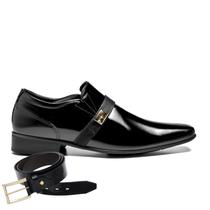 Sapato Social Jota Pe Verniz Preto Air + Cinto 74929 Sapato Social Jota Pe Verniz Preto Air + Cinto 74929