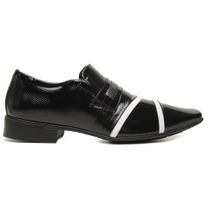 Sapato Social Jota Pe Verniz Preto/branco Air 84101