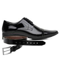 Sapato Social Jota Pe Verniz Preto + Cinto 77700 Sapato Social Jota Pe Verniz Preto + Cinto 77700