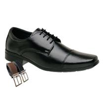 Sapato Social Liso Com Cadarço Oxford + Cinto (SL1010)