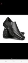Sapato Social Liso Confortável De material ecológico Antistress preto