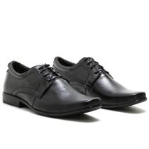 Sapato Social Masculino Antiderrapante Couro Calce Facil Preto