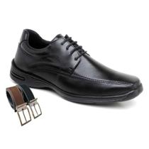 Sapato Social Masculino Básico Com Cadarço de Amarrar + Cinto (Cft25185)