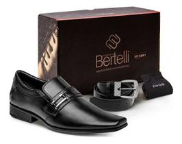 Sapato Social Masculino Bertelli Kit com Cinto e Meias 70.183 Sapato Social Masculino Bertelli Kit com Cinto e Meias 70.183