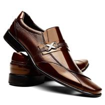 Sapato Social Masculino Bico Quadrado Verniz Moderno Elegante