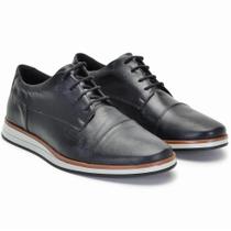 Sapato Social Masculino Bico Redondo Oxford Couro Casual Marrom 37