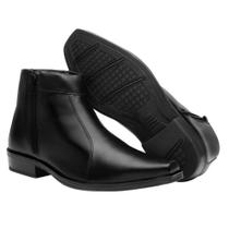 Sapato Social Masculino Botinha Cano Curto Ziper Sintético (Ref:G30002)