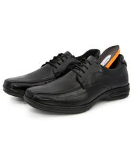 Sapato Social Masculino Cadarço Comfort Gel Em Couro BR2 Footwear Preto