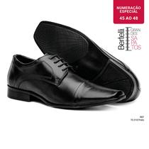 Sapato Social Masculino Cadarço Conforto Estilo Tamanho Grande Cor Preto