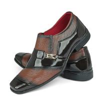 Sapato Social Masculino Café Com Marrom Super Confortável e Estiloso