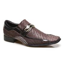 Sapato social masculino café com metal dourado 1930C229 ESC