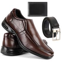 Sapato Social Masculino Calce Fácil + Carteira + Cinto Kit - SapatoFran