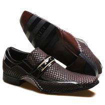 Sapato Social Masculino Calvest em Couro Snake Café 1930C229 Tamanho:41cor:cafe