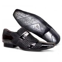 Sapato Social Masculino Calvest em Couro Viena Preto com detalhes Verniz - 1750C223-PTO Tamanho:43COR:Preto Sapato Social Masculino Calvest em Couro Viena Preto com detalhes Verniz - 1750C223-PTO Tamanho:43COR:Preto