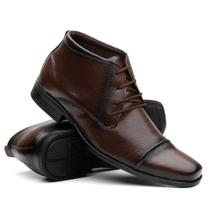 Sapato Social Masculino Cano Médio Capuccino Bico Fino Italiano De Amarrar Estiloso Sapato Social Masculino Cano Médio Capuccino Bico Fino Italiano De Amarrar Estiloso