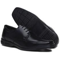 Sapato Social Masculino Clássico Cadarço Linha Conforto Cor Preto